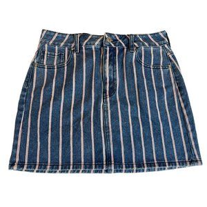 Pacsun Los Angeles Womens Striped Straight & Pencil Denim Skirt Blue Size 27